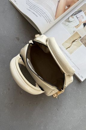 کیف دوشی بژ زنانه چرم مصنوعی NBİBAGS - کد 937853330