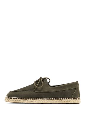 کفش اسپادریل سبز مردانه چرم خالص Massimo Dutti - کد 937847564