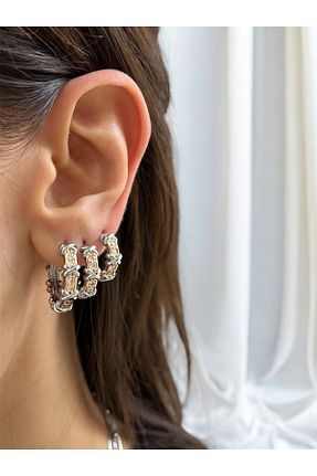گوشواره استیل (فولاد) طوسی زنانه استیل (فولاد) Vitastyle - کد 937362578
