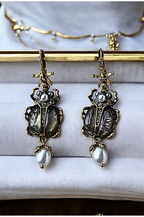 گوشواره جواهر طلائی برنجی MIRADA JEWELRY - کد 923736721