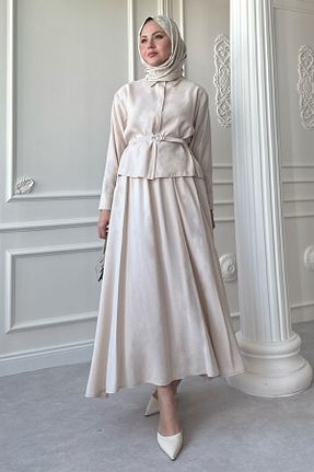 ست بالاتنه و پائین تنه حجاب نباتی زنانه رگولار InStyle - کد 937890024