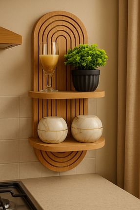 قفسه دیواری قهوه ای 29 cm mokaparkavm - کد 937896142