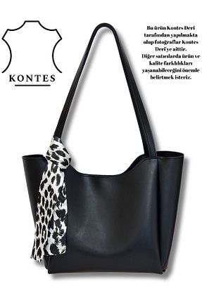 کیف دوشی مشکی زنانه چرم مصنوعی Kontes - کد 898198883