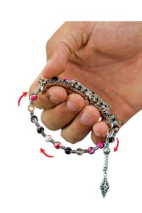 دستبند جواهر رنگی مردانه سنگ طبیعی MULTİ TESPİH - کد 937922274