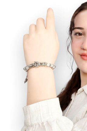 دستبند جواهر سفید زنانه سنگ طبیعی MULTİ TESPİH - کد 937922343