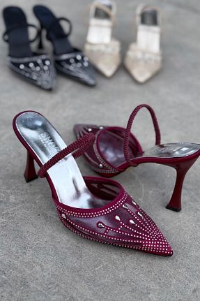 کفش استایلیتو زرشکی پاشنه نازک yezy shoes - کد 938135630