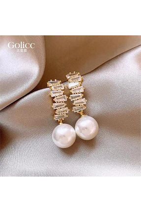 گوشواره جواهر رنگی مروارید Pelin Aksesuar - کد 937922977