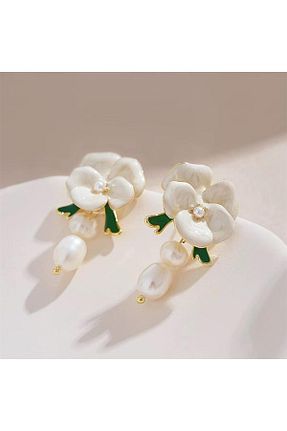 گوشواره جواهر رنگی مروارید Pelin Aksesuar - کد 937922670