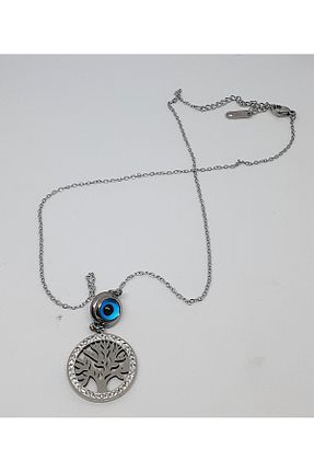 گردنبند استیل ( فولاد ) طوسی بچه گانه استیل ضد زنگ MODA - کد 937948058