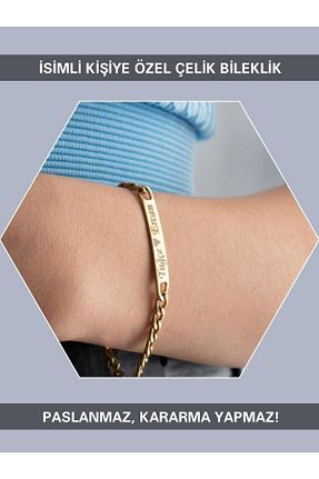 دستبند استیل (فولاد) طلائی زنانه استیل (فولاد) Sahi Aksesuar - کد 732524631