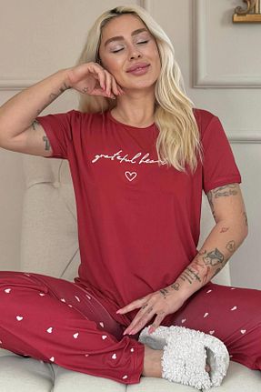 ست لباس راحتی رنگی زنانه Slogan Pijamaevi - کد 937945817