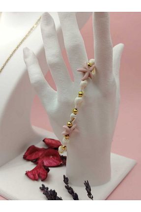 دستبند جواهر صورتی زنانه سنگ طبیعی Rakoz Design - کد 937959464