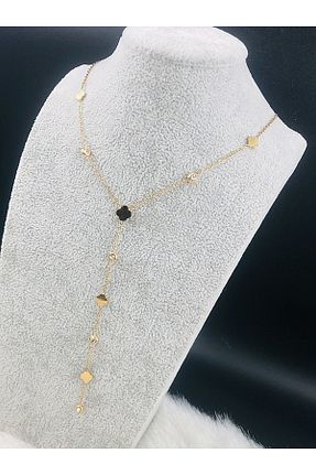گردنبند استیل ( فولاد ) زرد زنانه استیل ضد زنگ DS DİAMONDSHOP - کد 937974148