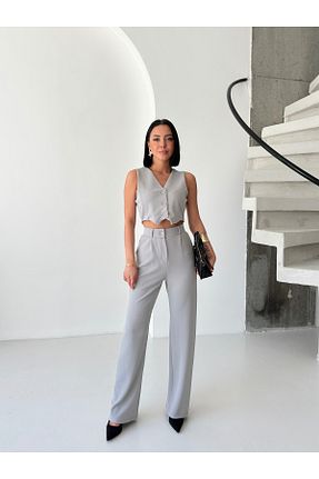 ست بالاتنه و پائین تنه طوسی زنانه بافتنی VOXX - کد 937982672