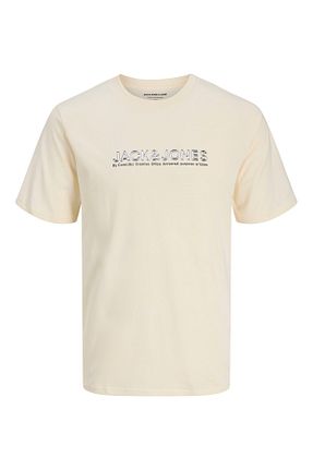 تیشرت بژ مردانه یقه دوچرخه Jack & Jones - کد 906374145