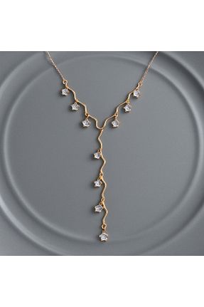 گردنبند جواهر زرد زنانه استیل ضد زنگ BESMYAR JEWELS - کد 937880425