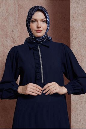 روسری سرمه ای پلی استر Alvina - کد 830199109