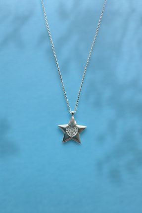 گردنبند نقره سفید زنانه 925 عیار cld - کد 937999630