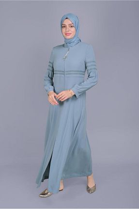 مانتو بلند حجاب آبی زنانه Alvina - کد 869226847