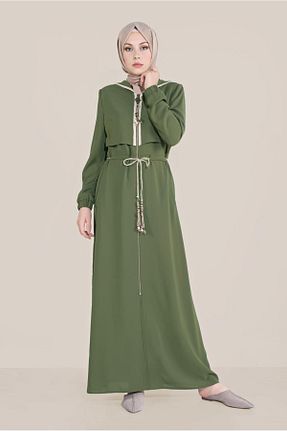 مانتو بلند حجاب خاکی زنانه Alvina - کد 869458126