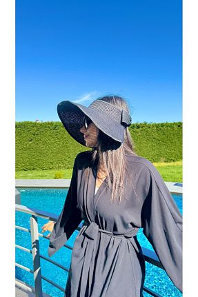 کلاه مشکی زنانه حصیر Luminos Butik - کد 812783745