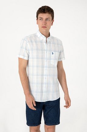 پیراهن آبی مردانه یقه دکمه دار U.S. Polo Assn. - کد 938066708