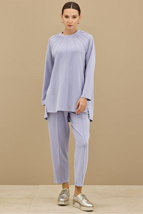 ست بالاتنه و پائین تنه حجاب رنگی زنانه رگولار Tığ Triko - کد 938026483
