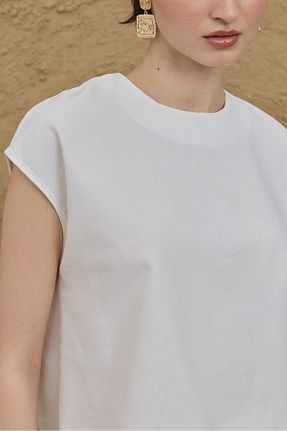 بلوز سفید زنانه ساده Fahhar - کد 938165738