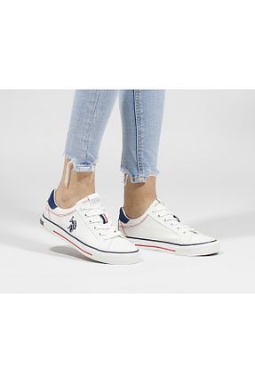 کفش اسنیکر سفید زنانه چرم اصل U.S. Polo Assn. - کد 837778602
