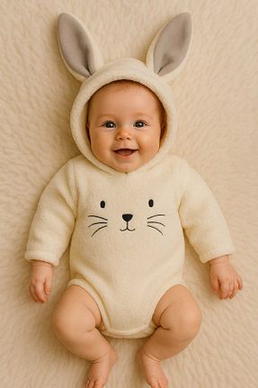 بادی و سرهمی نوزادی بژ بچه گانه مخملی aden kids - کد 338824661