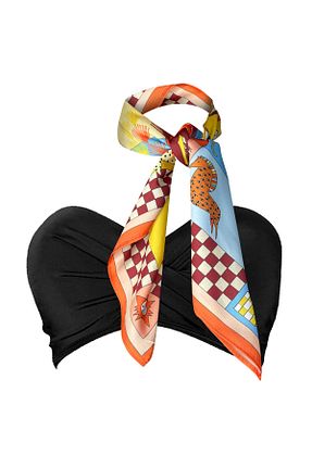 دستمال گردن زرد زنانه ابریشم Bolder - کد 937543224