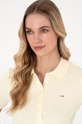 پولوشرت سفید زنانه پنبه ای U.S. Polo Assn. - کد 938079768