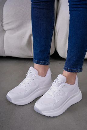 کفش اسنیکر سفید زنانه بند دار Dark Shoes - کد 775491140