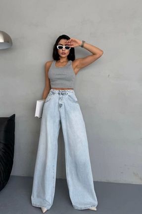 شلوار آبی زنانه الاستین Tam12den Home - کد 938085483