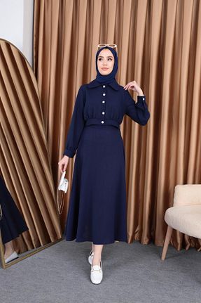 ست بالاتنه و پائین تنه سرمه ای زنانه جین ENSA TESETTUR - کد 813004763