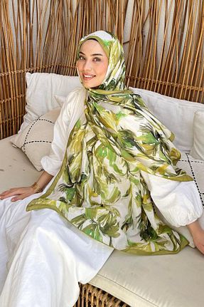 شال سبز زنانه پنبه ای lamelif - کد 935781994