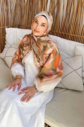 شال بژ زنانه پنبه ای lamelif - کد 935797232