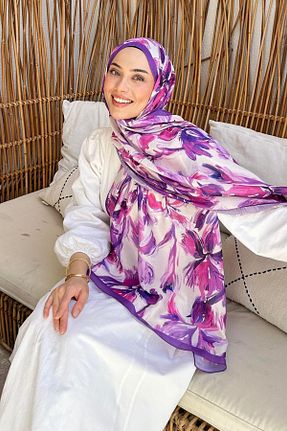 شال صورتی زنانه پنبه ای lamelif - کد 938106535