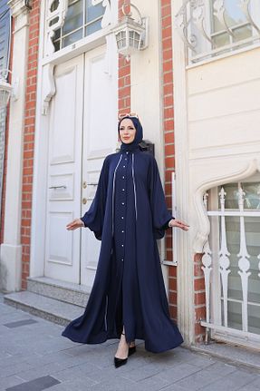 کلاه و ابایا سرمه ای زنانه پلی استر KADEEM - کد 924381344