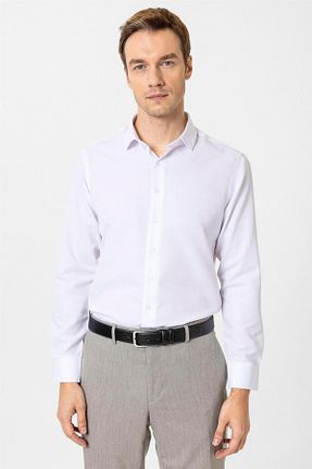پیراهن سفید مردانه اسلیم فیت SÜVARİ - کد 888691156