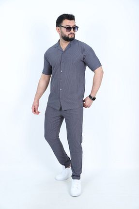 ست بالاتنه و پائین تنه طوسی مردانه پنبه ای sports here - کد 938112076
