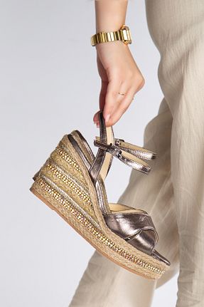 صندل متالیک زنانه پاشنه پر Elile Shoes - کد 938114426
