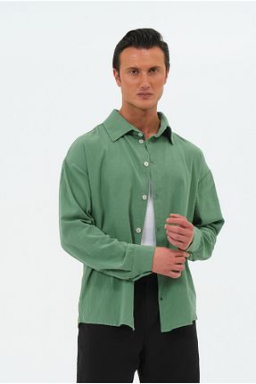 پیراهن سبز مردانه اورسایز RELAXL - کد 938113928