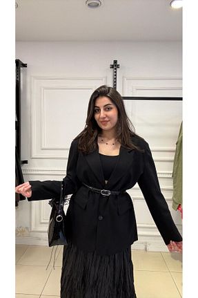 کت مشکی زنانه پلی استر SUNAYBUTİK - کد 938123144