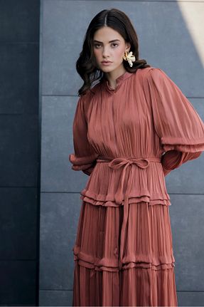 لباس قهوه ای زنانه بافتنی SUMEYYEKACMAZ - کد 938113318