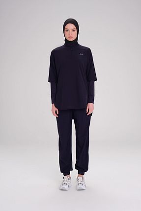 سوئیشرت حجاب سرمه ای زنانه مخلوط پلی استر Haşema - کد 938142261