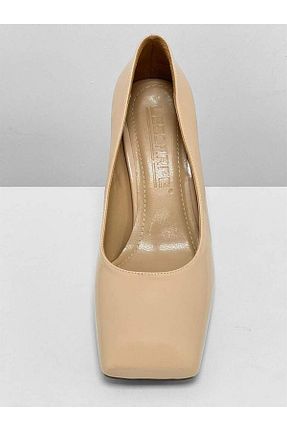 کفش پاشنه بلند کلاسیک بژ زنانه چرم لاکی lescarpe - کد 894155383