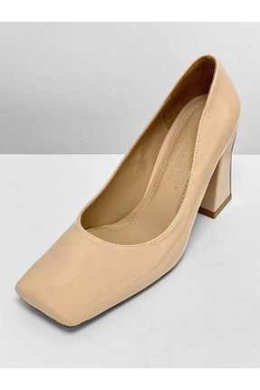 کفش پاشنه بلند کلاسیک بژ زنانه چرم لاکی lescarpe - کد 894155383