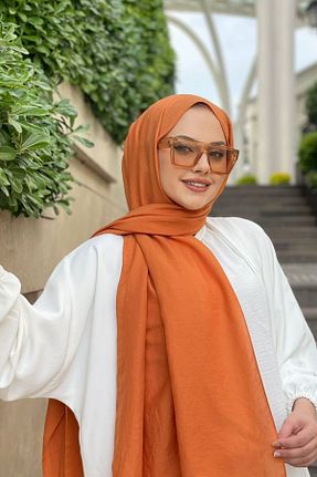شال نارنجی زنانه پنبه ای Fureya - کد 938142291