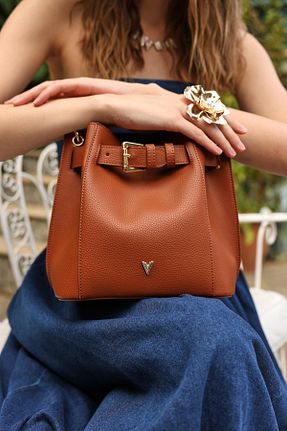 کیف دوشی قهوه ای زنانه چرم مصنوعی valena - کد 933321256